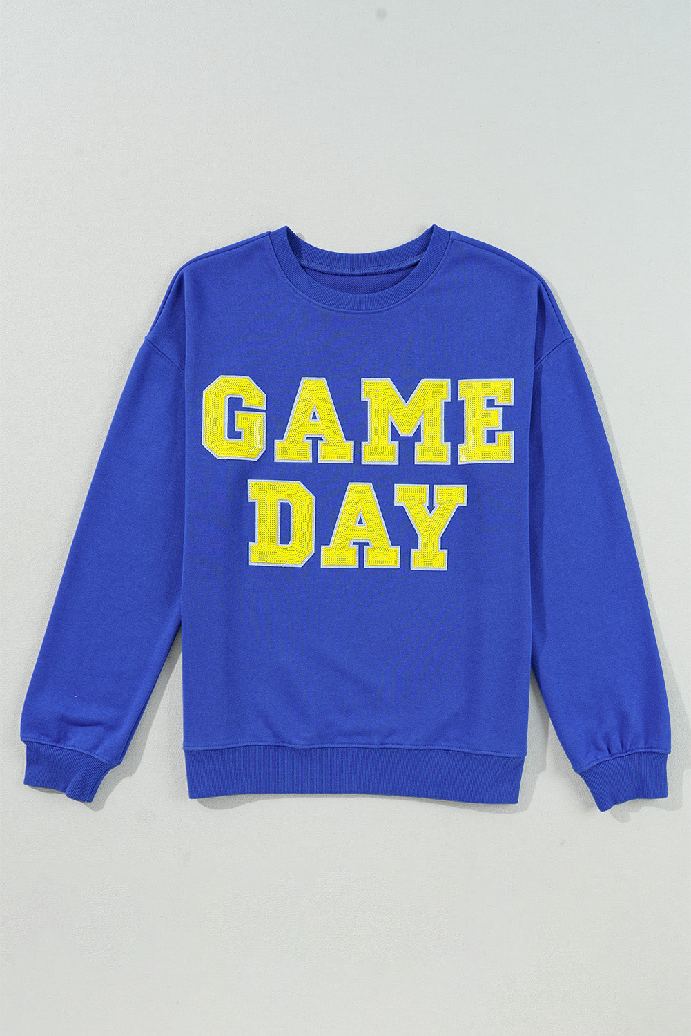 Dark Blue Game Day Crew Neck Graphic Pullover Sweatshirt