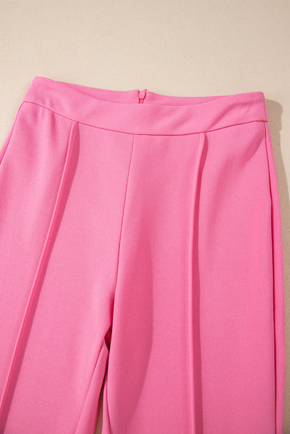 Sachet Pink High Waist Central Seam Flared Pants