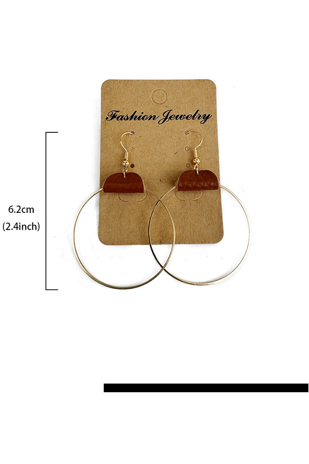 Chestnut PU Leather Hoop Earrings