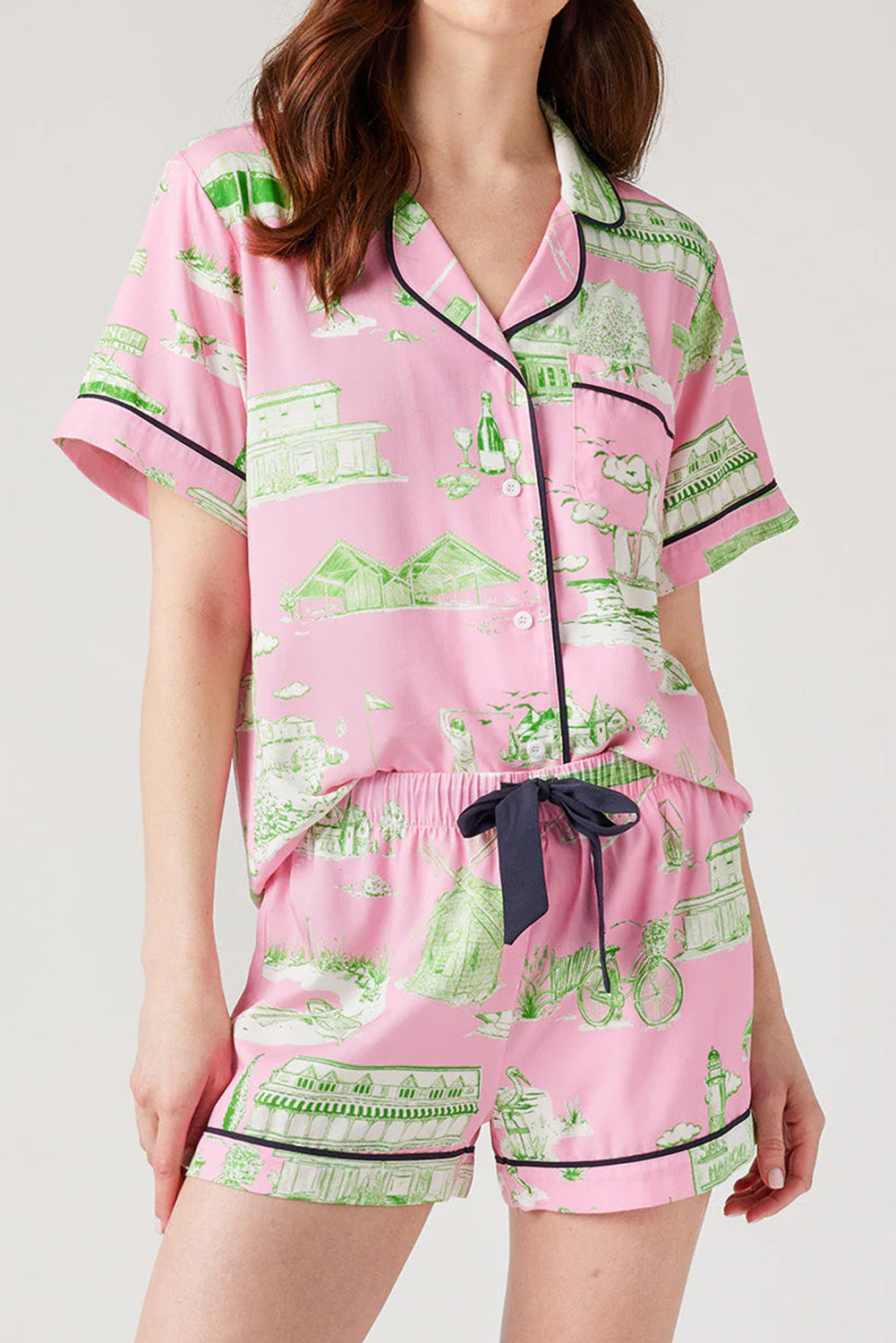 Pink Holiday Resort Short 2pcs Pajama Set