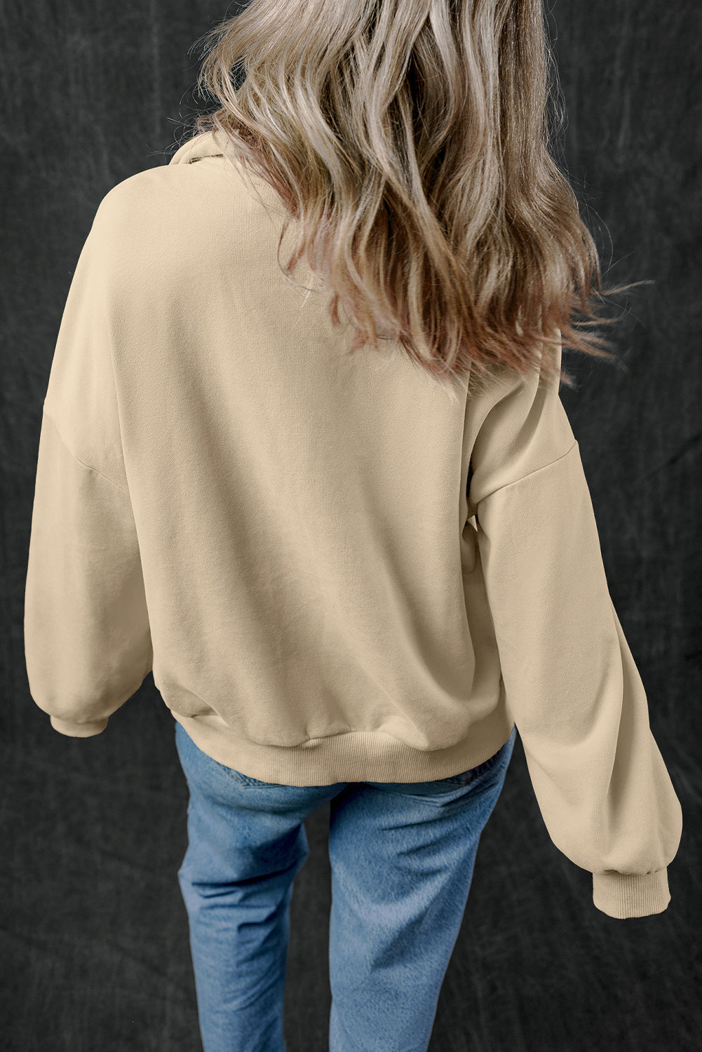 Light Grey Zip-up Stand Neck Kangaroo Pocket Sweatshirt