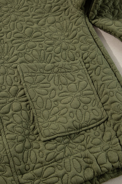 Jungle Green Floral Quilted Jacket