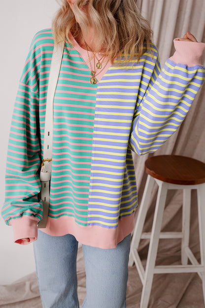 Colorblock Drop Shoulder Oversize Sweatshirt