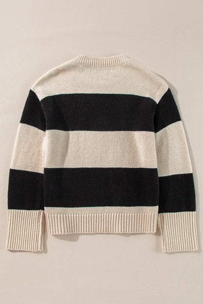 Jet Stream Colorblock Loose Pullover Sweater