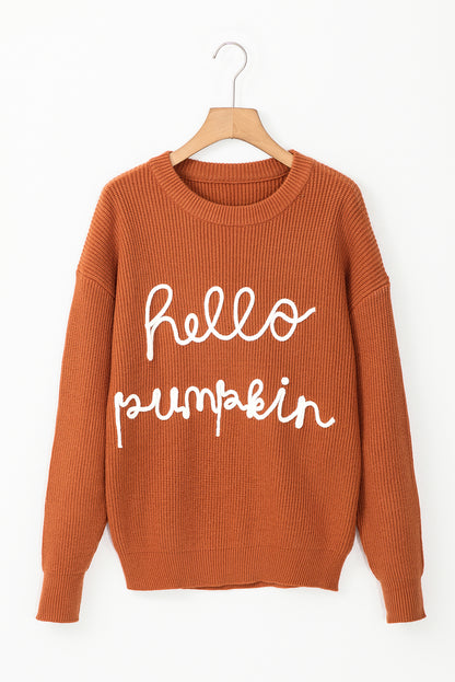 Flamingo Hello Pumpkin Graphic Sweater