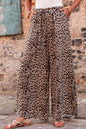 Desert Palm Boho Leopard Wide Leg Pants